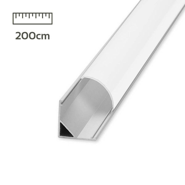 LED Eck-Aluprofil 15×15 mm incl.Abdeckung opal, 2m